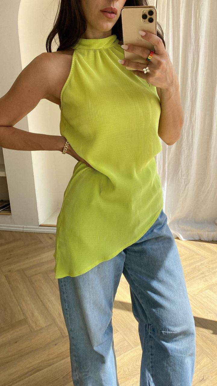TOP PLISADO LIMON