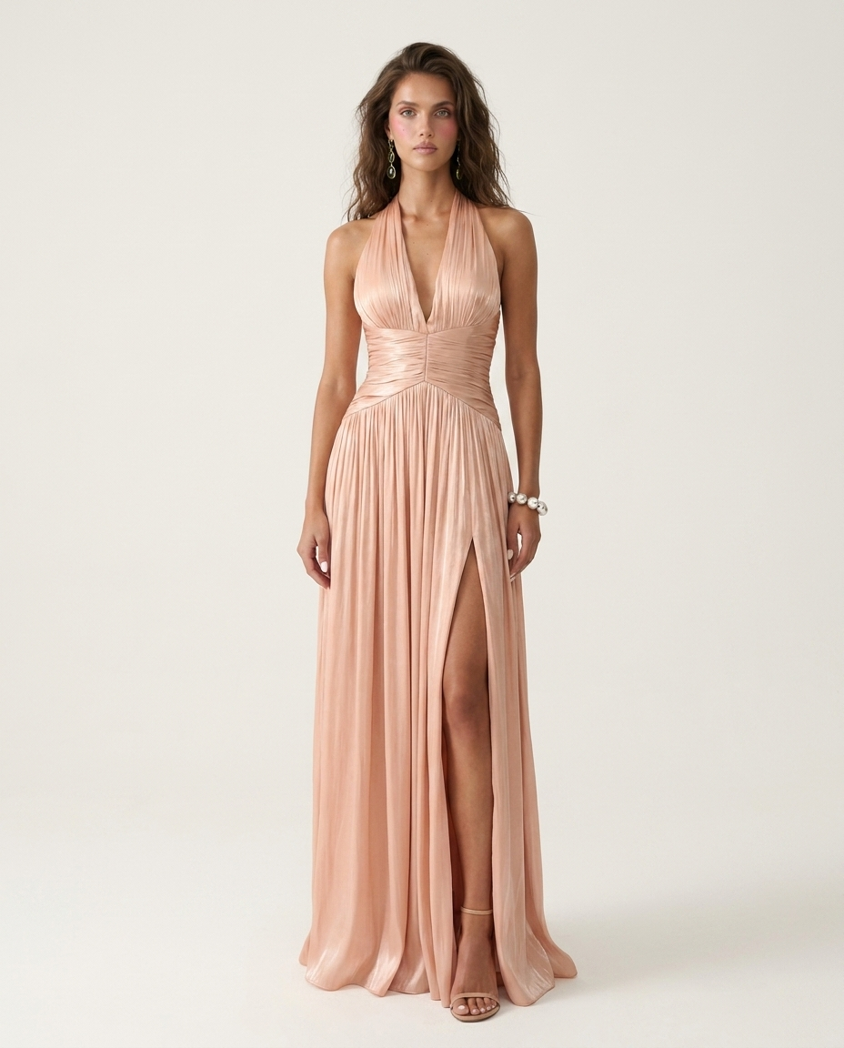 VESTIDO MAXI DE SATEN OLIVIA