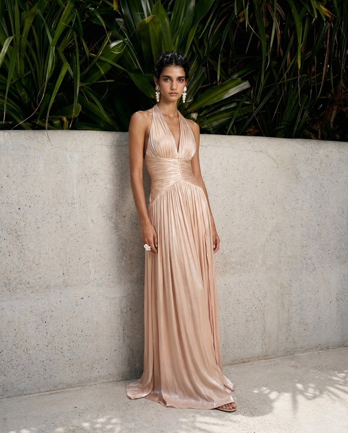 VESTIDO MAXI DE SATEN OLIVIA